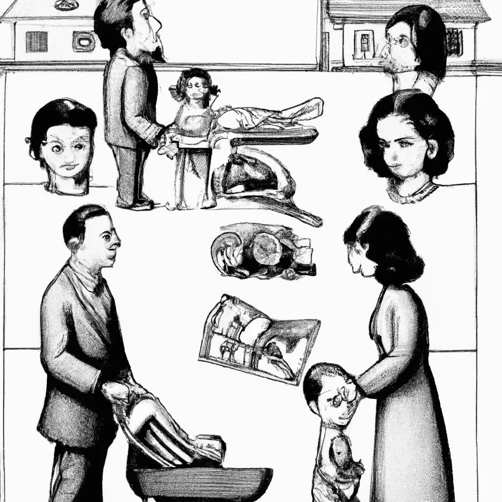 dibujo de cosas relacionadas con ahorro en la crianza de los hijos como reducir gastos sin sacrificar su bienestar by norman rockwell black and withe high quality hyper detailed