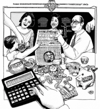 dibujo de cosas relacionadas con como calcular tus impuestos correctamente by norman rockwell black and withe high quality hyper detailed