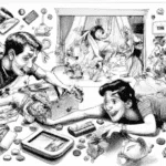 dibujo de cosas relacionadas con como utilizar herramientas de visualizacion para controlar tus gastos by norman rockwell black and withe high quality hyper detailed