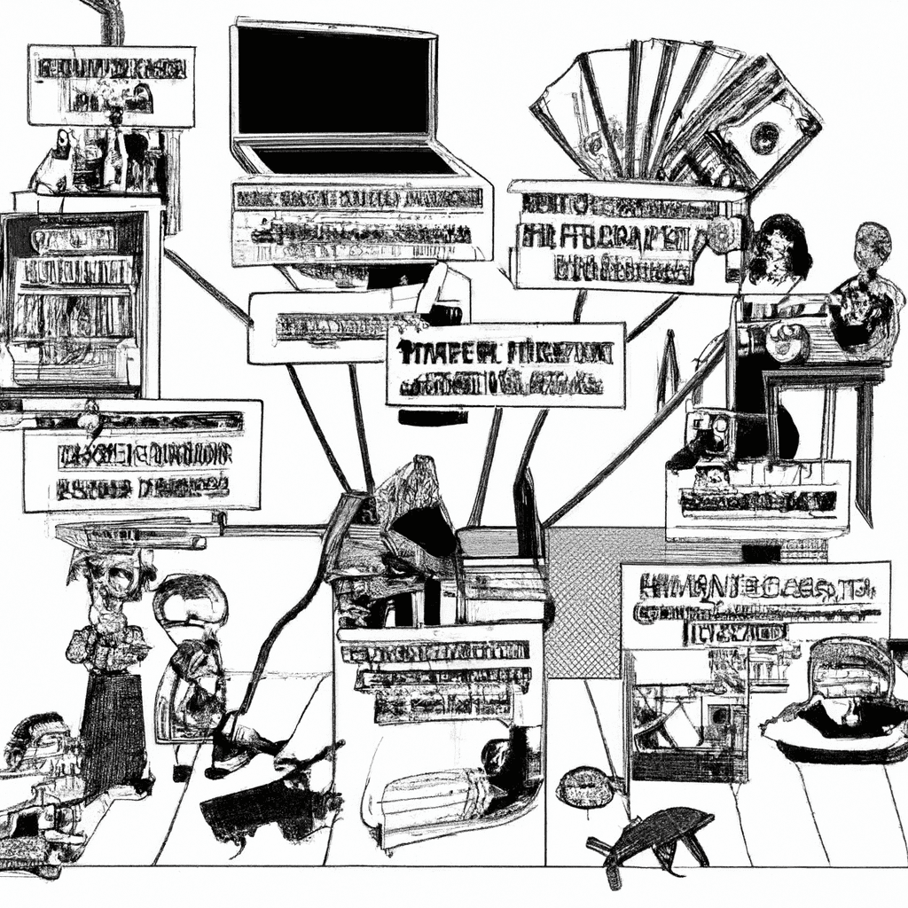 dibujo de cosas relacionadas con impuestos y responsabilidades al contratar empleados y freelancers by norman rockwell black and withe high quality hyper detailed