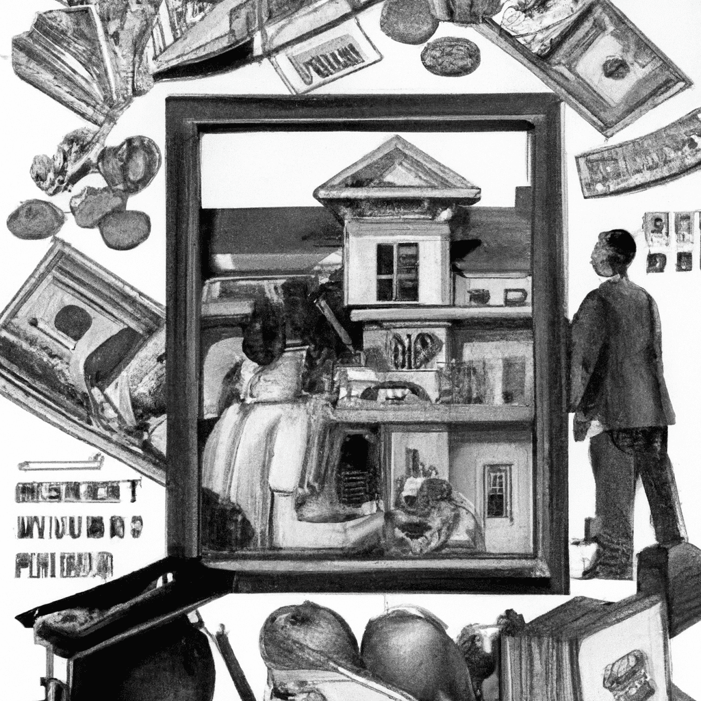 dibujo de cosas relacionadas con la importancia de la educacion financiera en la escuela by norman rockwell black and withe high quality hyper detailed