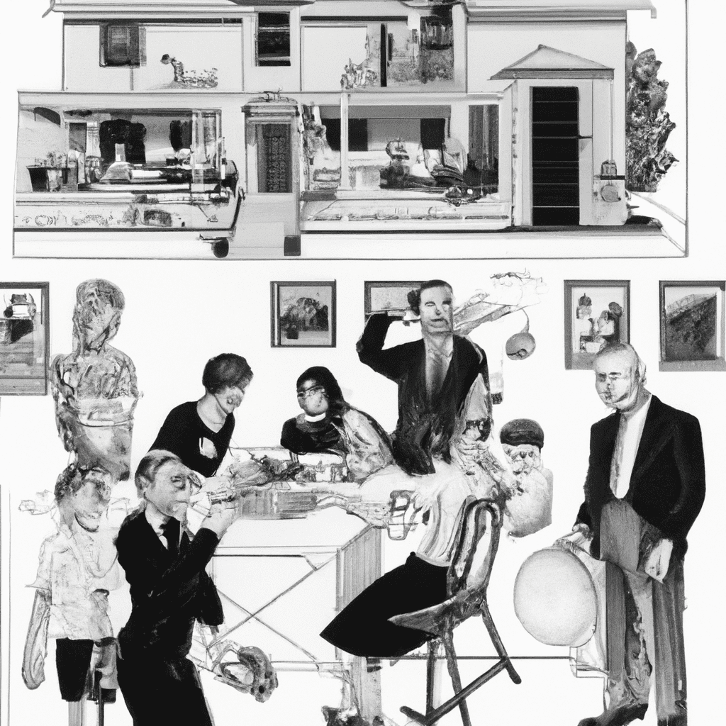 dibujo de cosas relacionadas con la importancia de la tasacion de la vivienda by norman rockwell black and withe high quality hyper detailed