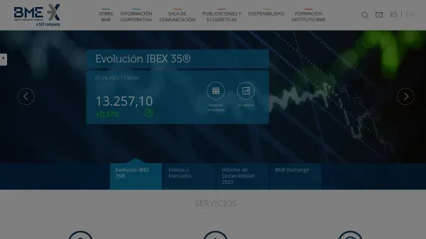 Portal BME Market Data con información del mercado español