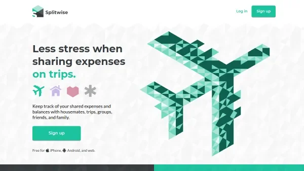 Interfaz principal de Splitwise mostrando balance de gastos entre pareja